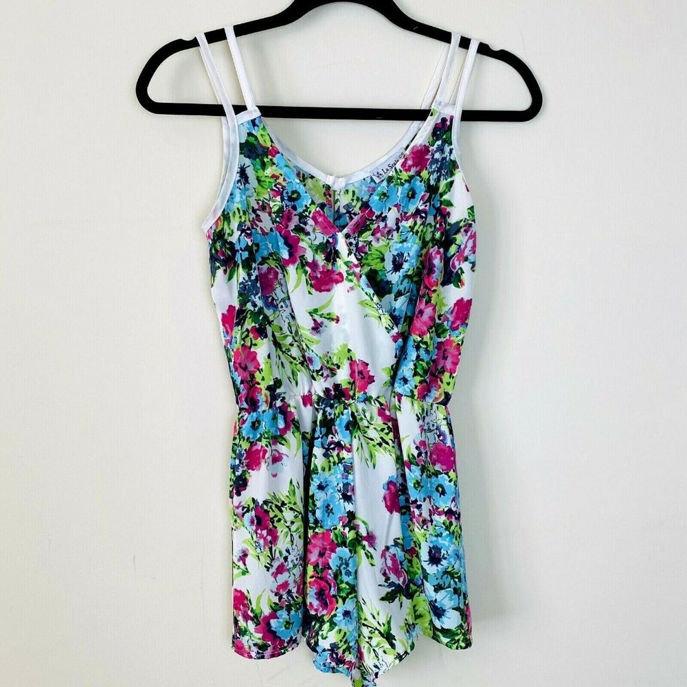 La Scala USA LA Womens Romper Jumper Floral